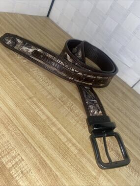 Realtree Camouflage Men’s Brown LEATHER BELT XL 42”-44”